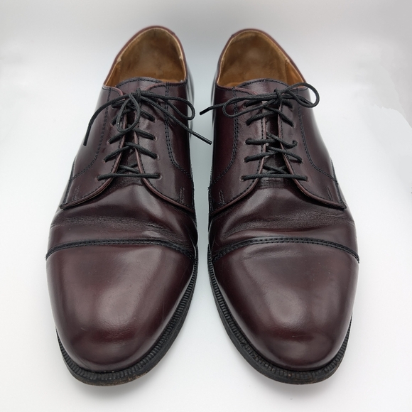 Cole Haan Men’s 11 D Caldwell Oxford Dress Shoes Burgundy Leather Cap Toe - Picture 2 of 11